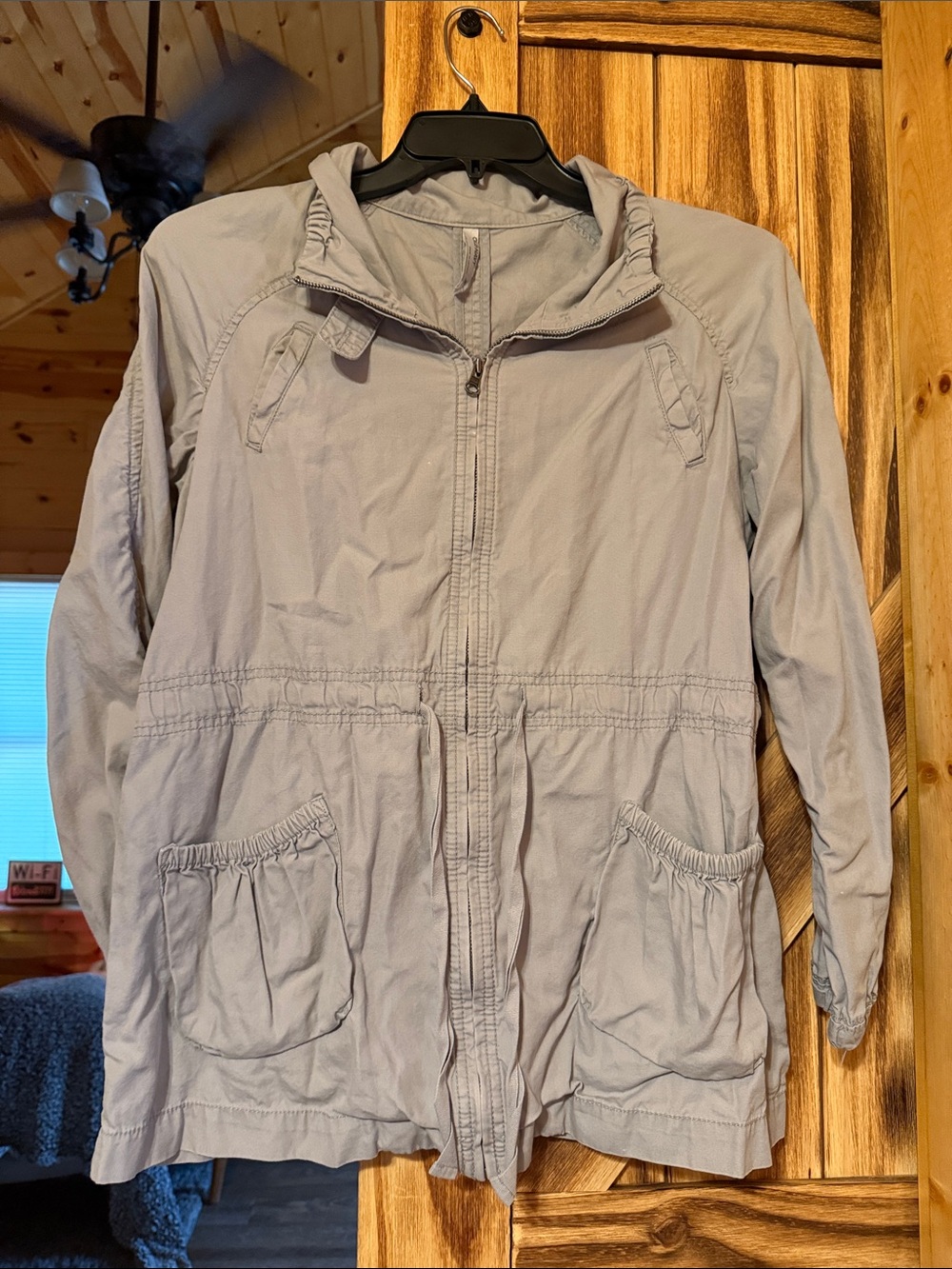 Old Navy Light Gray Casual Zip-Front Women's Jacket
